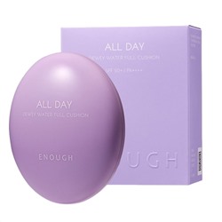 Enough Увлажняющий тональный кушон для лица №21 / All Day Dewey Water Full Cushion SPF 50+ PA++++, бежевый, 12 г + запаска 12 г