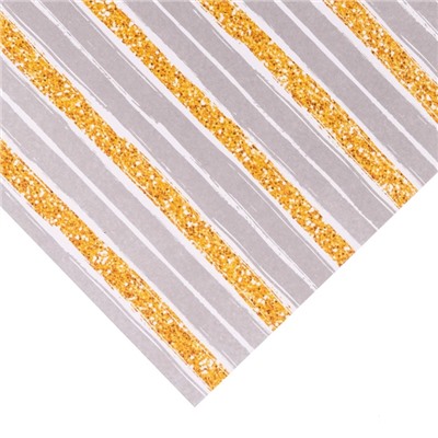 Бумага для скрапбукинга с клеевым слоем «Золотистые полосы», 20 × 21,5 см, 250 г/м