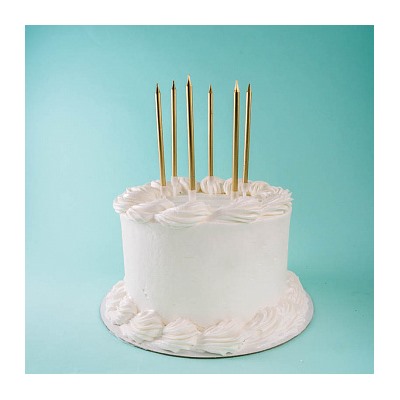 Свечи для торта "Классика", набор 6 штук, золотые 10 см