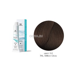 TNL, Million Gloss - крем-краска для волос (5.0 Светлый коричневый), 100 мл