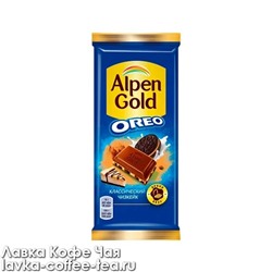 шоколад Альпен Голд молочный с печеньем Oreo со вкусом чизкейк 95 г.