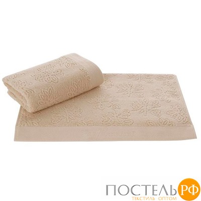 1010G10117105 Полотенце Soft cotton LEAF бежевый 75X150