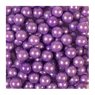Сахарные шарики Фиолетовые перламутровые 10 мм, 50 гр