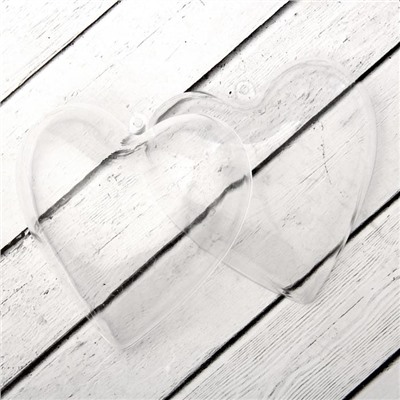 Заготовка-подвеска, раздельные части "Сердце", размер собранной: 8×8×3 см, МИКС