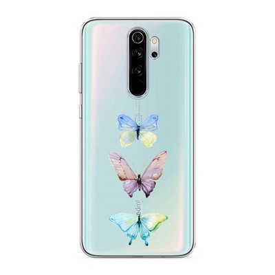 Силиконовый чехол Акварельные бабочки на Xiaomi Redmi Note 8 Pro