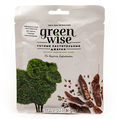 Растительные джерки со вкусом баранины Green Wise, 36 г Акция