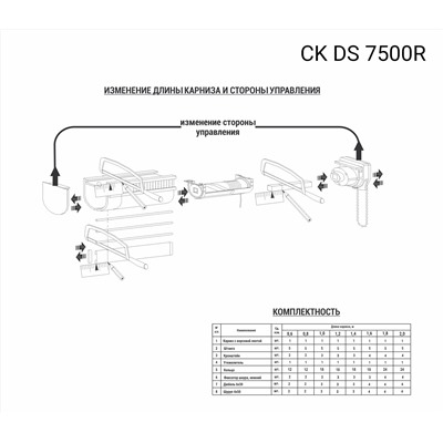 Карниз металлический для римских штор Delfa СК DS 7500R  (df-200595-gr)