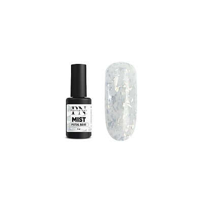 Patrisa nail, POTAL Mist base - каучуковая база с серебряной поталью (молочно-сераая), 8 мл