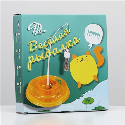 Игровой комплекс для кошек "Весёлая рыбалка", 27,5 х 4,5 см, бежевый