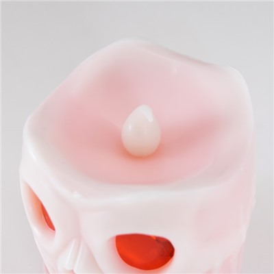 Ночник "Мини-череп" свеча LED от батареек 3хAG10 белый 5,5х5,5х7 см