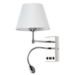 Бра ELBA, 1x60Вт E27 + 1х3Вт LED, 3000К, 210лм, цвет хром