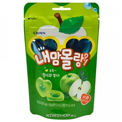 Мармелад Сердечки со вкусом зеленого яблока Crown, Корея, 50 г Акция