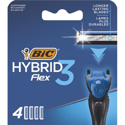 Кассеты для бритвы BiC FLEX-3 HYBRID (4 шт.)