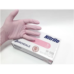 Перчатки NITRILE нитриловые розовые 50пар 100шт размер S