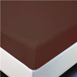 Простыня на резинке трикотажная 160х200 / Chocolate (шоколад)