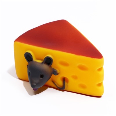 Игрушка пищащая "Мышкин сыр" для собак, 10.5 x 9 см