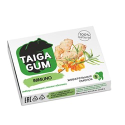 Смолка Taiga Gum IMMUNO (для иммунитета) имбирь, эхинацея, левзея, облепиха 5 смолок