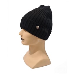 Женская шапка с отворотом HO377 черная
