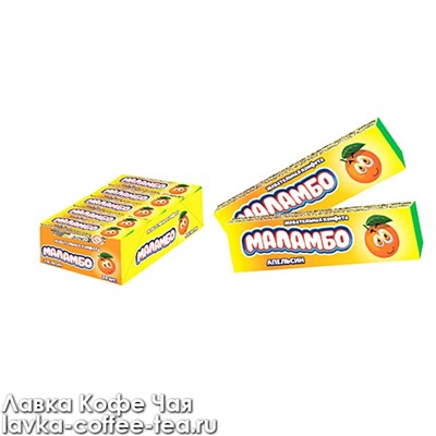жевательная конфета "Маламбо" со вкусом апельсина 20 г*24 шт.