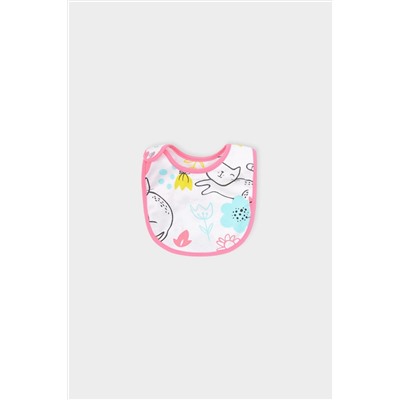 Фартук-нагрудник для девочки Crockid К 8511 кошки с цветами на белом