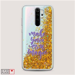 Жидкий чехол с блестками Make your own magic на Xiaomi Redmi Note 8 Pro