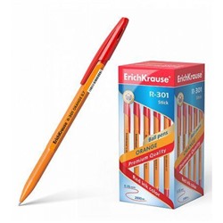 Ручка шариковая R-301 Orange Stick красная 0.7мм 43196 ErichKrause