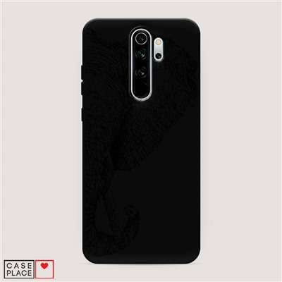 Матовый силиконовый чехол Слон графика на Xiaomi Redmi Note 8 Pro