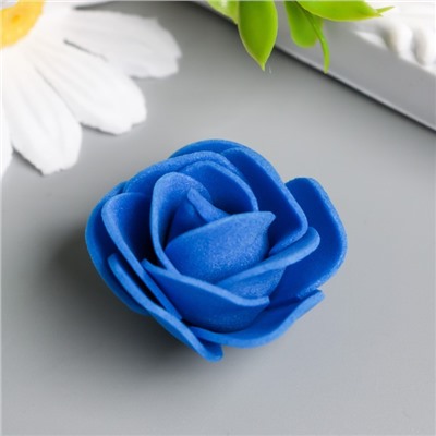 Декор для творчества "Ярко-синяя роза" d=3,5 см