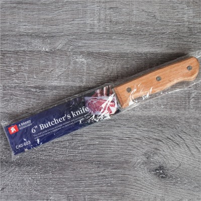 Нож кухонный 15,5 см, деревянная ручка / C40-603 /уп 144/