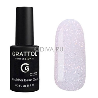 Grattol, Base Glitter - база-камуфляж с шиммером (№04), 9 мл