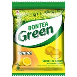 Леденцы с экстрактом зелёного чая и лимонной начинкой Lemon Green Tea Candy Bontea Green 135 гр.