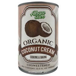 Органические кокосовые сливки 20-22% жирности Ahya, Филиппины, 400 мл. Срок до 02.12.2022. АкцияРаспродажа