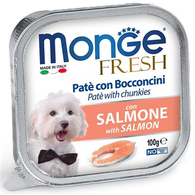 Влажный корм Monge Dog Fresh для собак, с лососем, консервы, 100 г