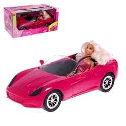 Кукла-модель «Ксения» на машине с аксессуарами, МИКС 7905025