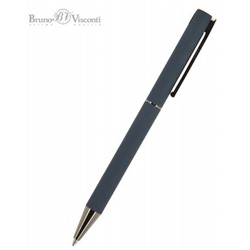 Ручка автоматическая шариковая 1.0мм "BERGAMO" синяя, синий металлический корпус 20-0245 Bruno Visconti