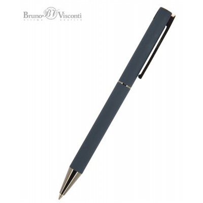 Ручка автоматическая шариковая 1.0мм "BERGAMO" синяя, синий металлический корпус 20-0245 Bruno Visconti