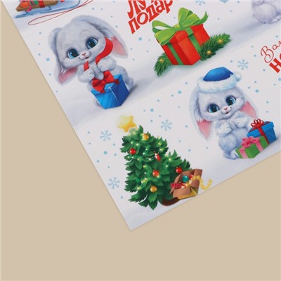 Наклейки бумажные «Лучший подарок», зайцы 11 × 15,5 см