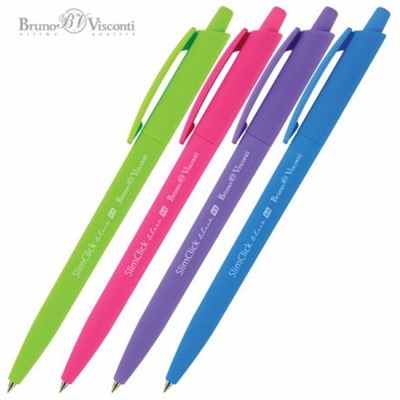 Ручка автоматическая шариковая 0.5 мм "SlimClick.SPECIAL" синяя 20-0077 Bruno Visconti