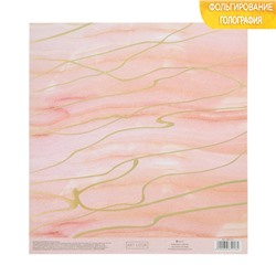 Бумага для скрапбукинга с голографическим фольгированием «Сны фламинго», 20 × 21.5 см, 250 г/м