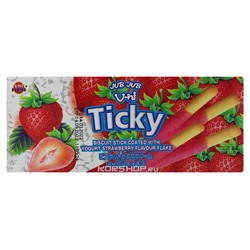 Печенье палочки в клубнично-йогуртовой глазури Ticky, Таиланд, 20 г Акция