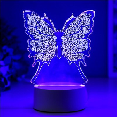 Светильник "Бабочка" LED RGB от сети 9,5х13х17 см