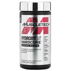 Muscletech, Hydroxycut Hardcore, Super Elite, 120 капсул с быстрым высвобождением