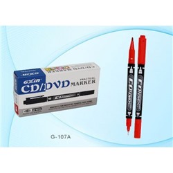 Маркер CD/DVD двусторонний 1-0.5 мм красный G-107A/красн/ Basir