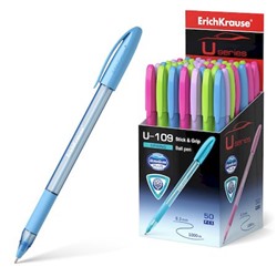 Ручка шариковая U-109 Spring Stick Grip Ultra Glide Technology синяя 1.0мм 58109 ErichKrause