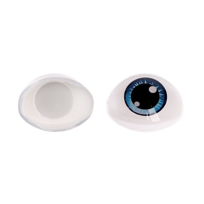 Глаза, набор 4 шт., размер 1 шт: 19,3×26 мм, цвет серо-голубой