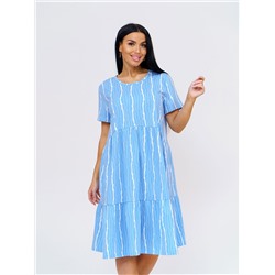 Платье женское Текс-Плюс, цвет голубой белый
