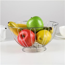 Ваза для фруктов Доляна, 23×23×11 см, цвет хром