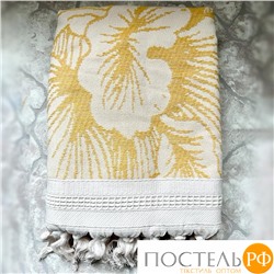 PL043/S04 Пляжное полотенце пештемаль 100% хлопок Nilufer желтый (100*150)