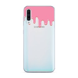 Силиконовый чехол Розовые потеки краски на Samsung Galaxy A50