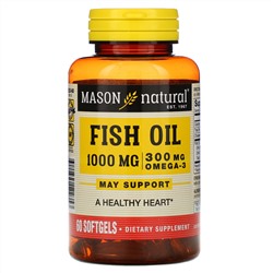 Mason Natural, рыбий жир с омега-3, 60 мягких таблеток